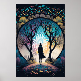 Psychedelisk Mandala Skogsaffisch | Trippig 3 Poster
