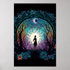 Psychedelisk Mandala Skogsaffisch | Trippig 4 Poster