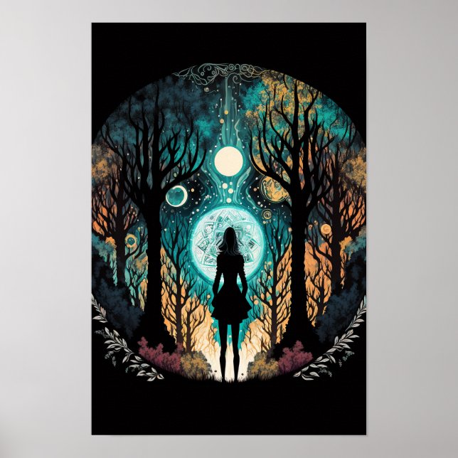 Psychedelisk Mandala Skogsaffisch | Trippig 5 Poster (Framsidan)