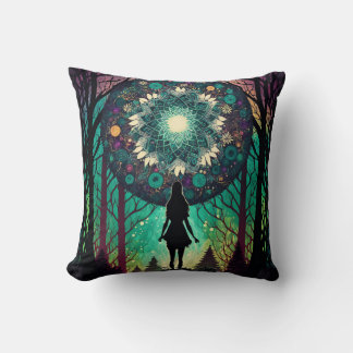 Psychedelisk Mandala Skogskudde | Boho Art Kudde