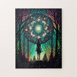 Psychedelisk Mandala Skogspussel | Boho Konst Pussel