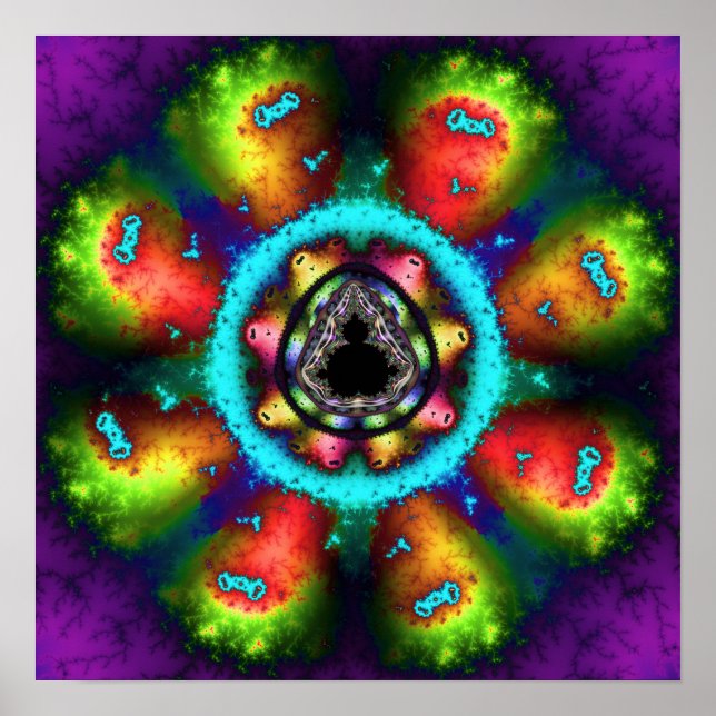 Psychedelisk Mandelbrotfraktal Poster (Framsidan)
