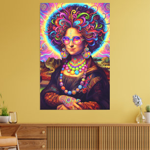 Psychedelisk Mona Lisa-stil Canvastryck