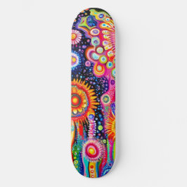 Psychedelisk Mönster Mini Skateboard Bräda 18,5 Cm