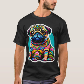 Psychedelisk Mops Storhet: En Livfull Tapet av Can T Shirt