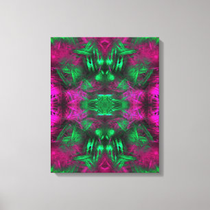 Psychedelisk Neon Energisk Fraktal Konst Canvastryck