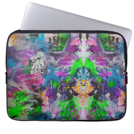 Psychedelisk Neon Kalejdoskop Laptop Fodral