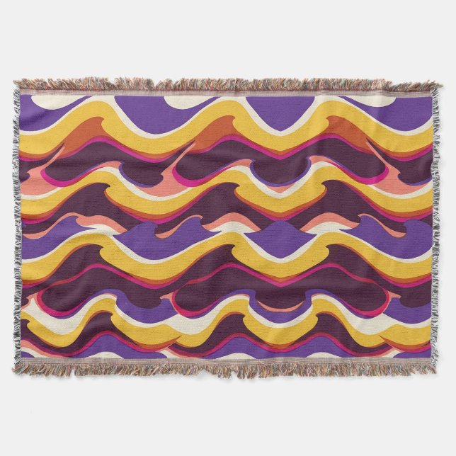 Psychedelisk Ocean Wavefiltande Täcke Filt (Framsidan)
