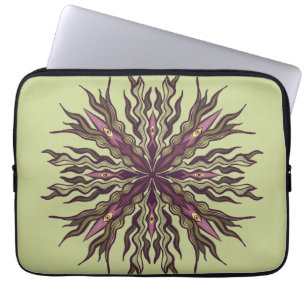 Psychedelisk Ögonväxt - Surreal Botanisk Mandala Laptop Fodral