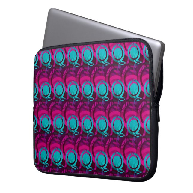 Psychedelisk optisk illusion Mönster Platta/Anteck Laptop Fodral (Framsidan Vänster)