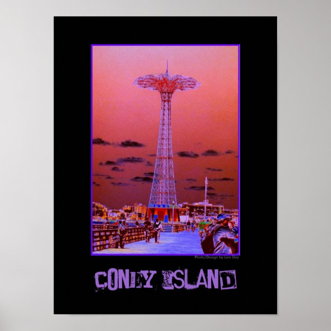 Psychedelisk Parachute Jump-affisch Poster (Framsidan)