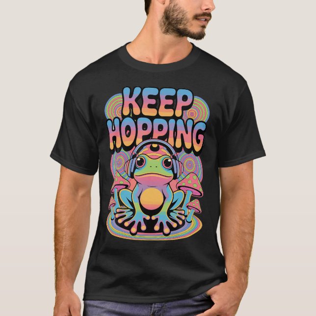 Psychedelisk Rave Groda Svamp T Shirt (Framsida)