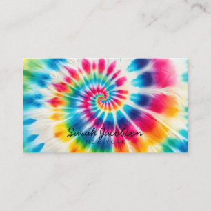 Psychedelisk regnbåge Retro TIe-Dye Visitkort