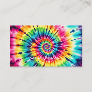 Psychedelisk regnbåge Retro TIe-Dye Visitkort