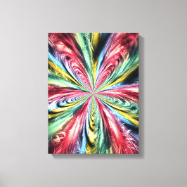Psychedelisk regnbågsspiral fraktal konst canvastryck