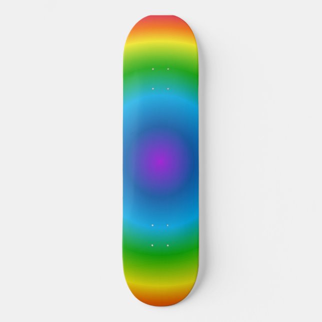Psychedelisk regnbågstripad skateboarddäck mini skateboard bräda 18,7 cm (Framsida)