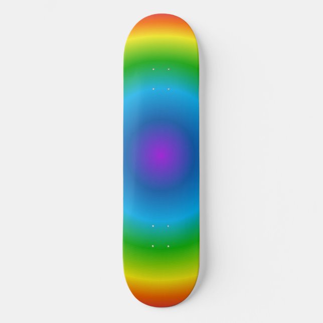 Psychedelisk regnbågstripad skateboarddäck mini skateboard bräda 18,7 cm (Framsida)