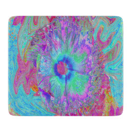 Psychedelisk Retro Regnbåge Blå Hibiskus