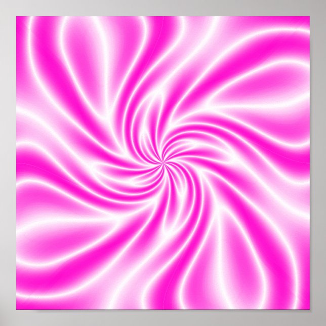 Psychedelisk Rosa Virvel Poster (Framsidan)