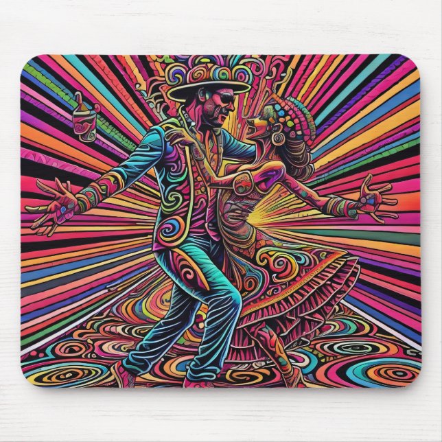 Psychedelisk Salsa Tango Danskonst Musmatta (Framsidan)