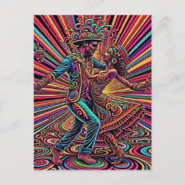 Psychedelisk Salsa Tango Danskonst Vykort
