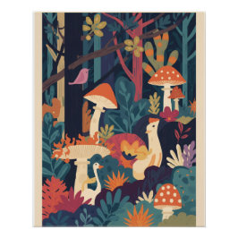 Psychedelisk skogsposter perfect poster