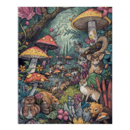Psychedelisk skogsposter perfect poster