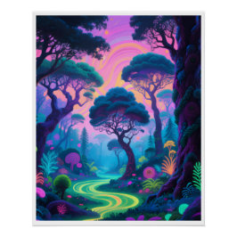 Psychedelisk skogsposter perfect poster