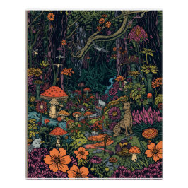 Psychedelisk skogsposter perfect poster