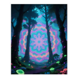 Psychedelisk skogsposter perfect poster