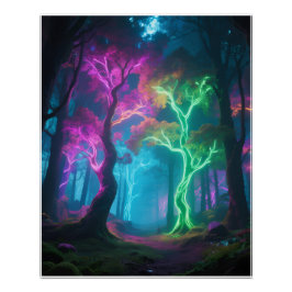 Psychedelisk skogsposter perfect poster