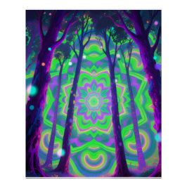 Psychedelisk skogsposter perfect poster