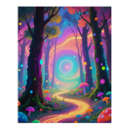Psychedelisk skogsposter perfect poster