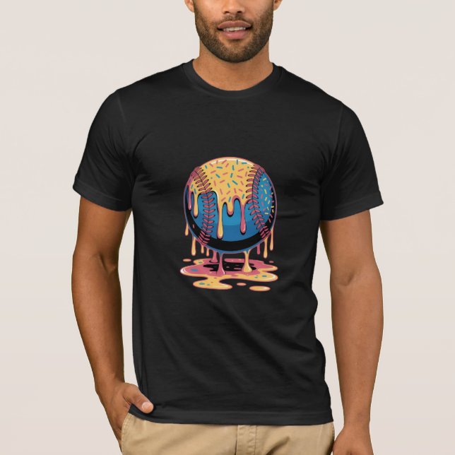 Psychedelisk Smältande Baseboll T Shirt (Framsida)