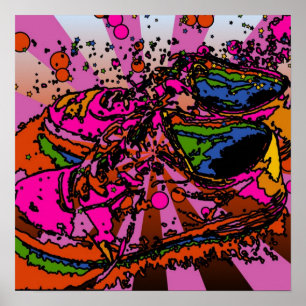 Psychedelisk sneakersaffisch poster