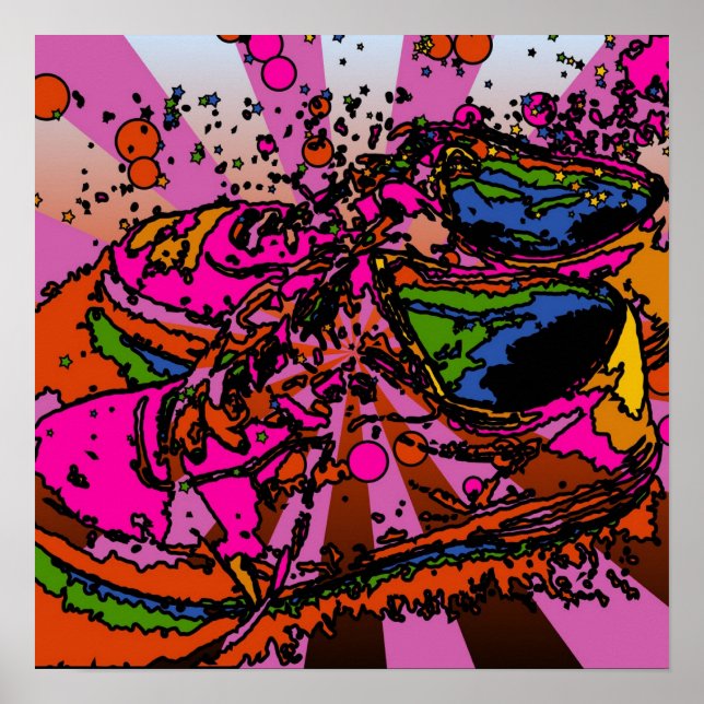 Psychedelisk sneakersaffisch poster (Framsidan)