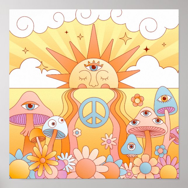 Psychedelisk sommar dröm poster (Framsidan)