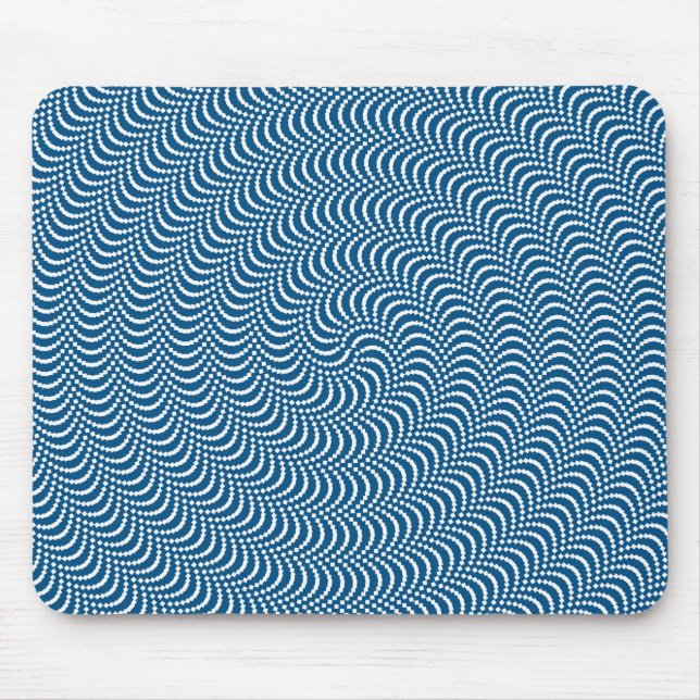 Psychedelisk spiral i blått musmatta (Framsidan)