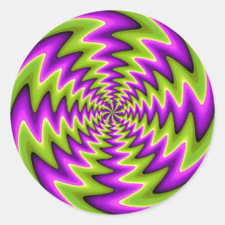 Psychedelisk Spiral Optisk Illusionskonst Runt Klistermärke