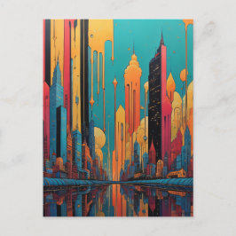 Psychedelisk stad vykort