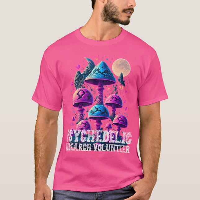 Psychedelisk Svamp Forskning Volontär Rolig Magi T Shirt (Framsida)