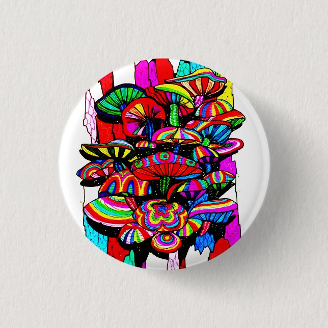 Psychedelisk Svamp Nyckelknapp Knapp (Framsida)