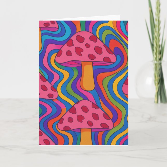 Psychedelisk Svamp Viket Tomt Julkort Kort (Framsida)