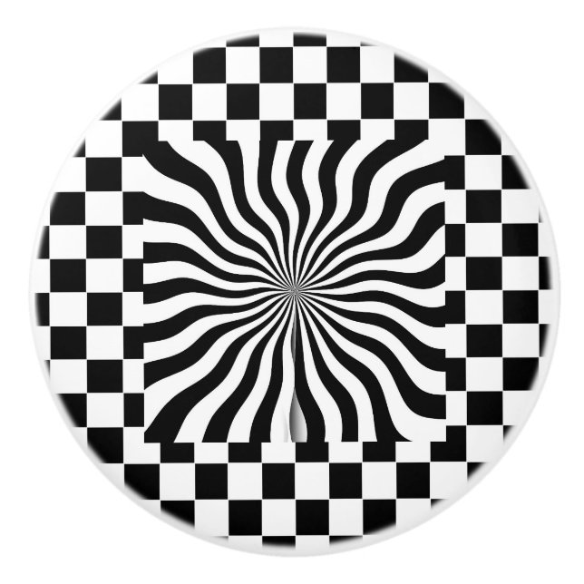 Psychedelisk + Svart Vita Rutor  Knopp (Framsidan)