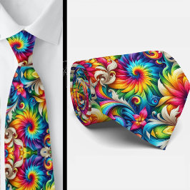 Psychedelisk Tie-Dye-mönster Slips