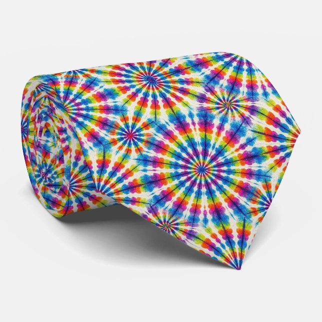 Psychedelisk Tie-Dye-mönster Slips (Rullad)