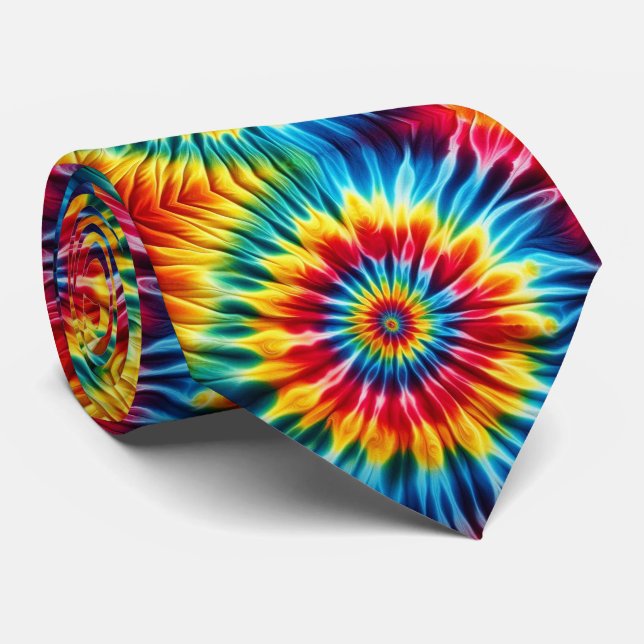 Psychedelisk Tie-Dye-mönster Slips (Rullad)