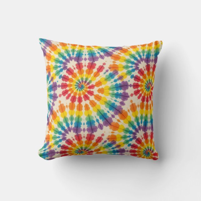 Psychedelisk Tie Dye | Retro Groovy Kuddvar Kudde (Framsida)