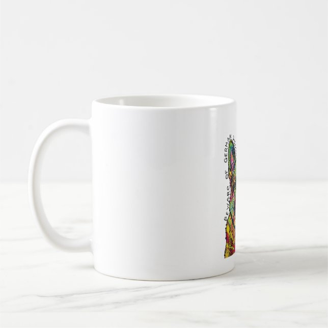 Psychedelisk tysk schäferhjärta kaffemugg (Vänster)