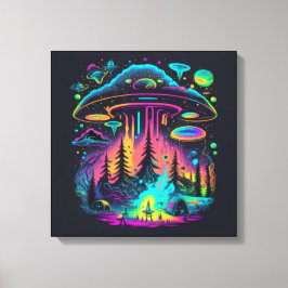 Psychedelisk UFO-fantasiart Canvastryck